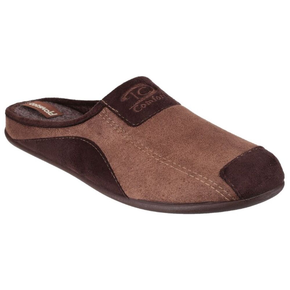 Cotswold Mens Westwell Slip On Mule Slippers / Brown